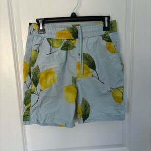 Original Use Lemon Leaf Print Board Shorts